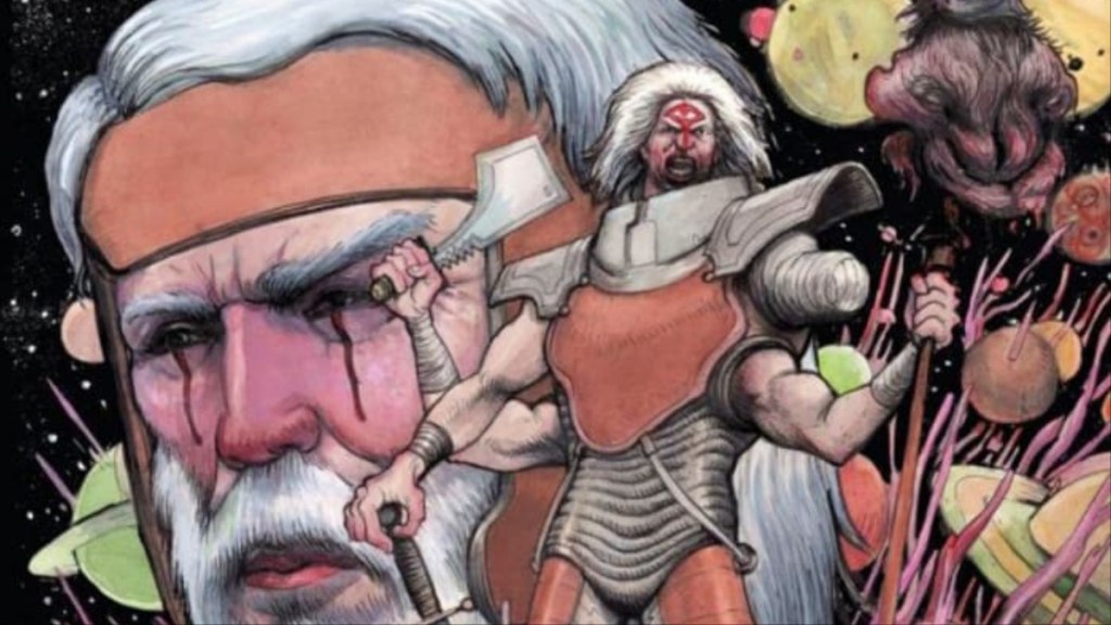 The Prophet general Mutiox in front of Old Man Prophet from Prophet: Empire